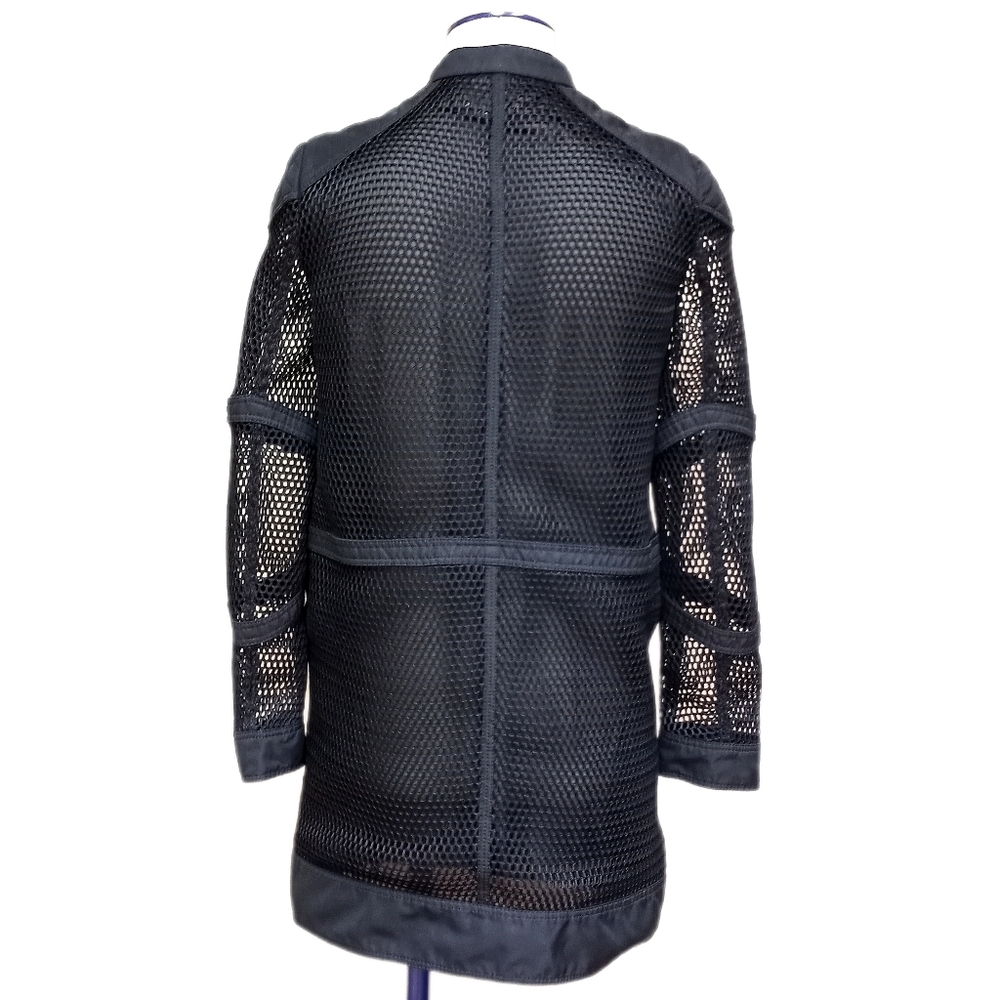 Belstaff Dunstable Black Fishnet Tech Mesh Trench Coat Jacket (XS) - Picture 6 of 11